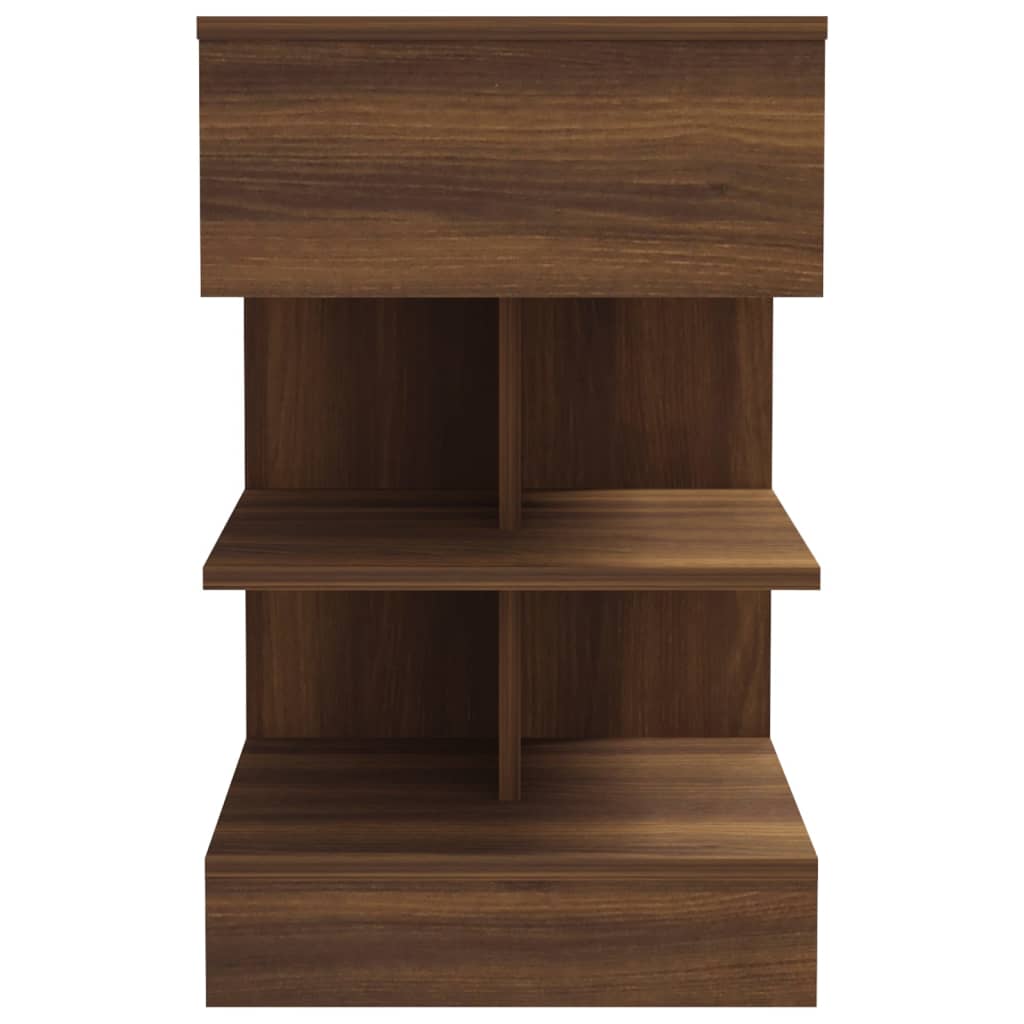 vidaXL Yöpöydät 2 kpl ruskea tammi 40x35x50 cm tekninen puu