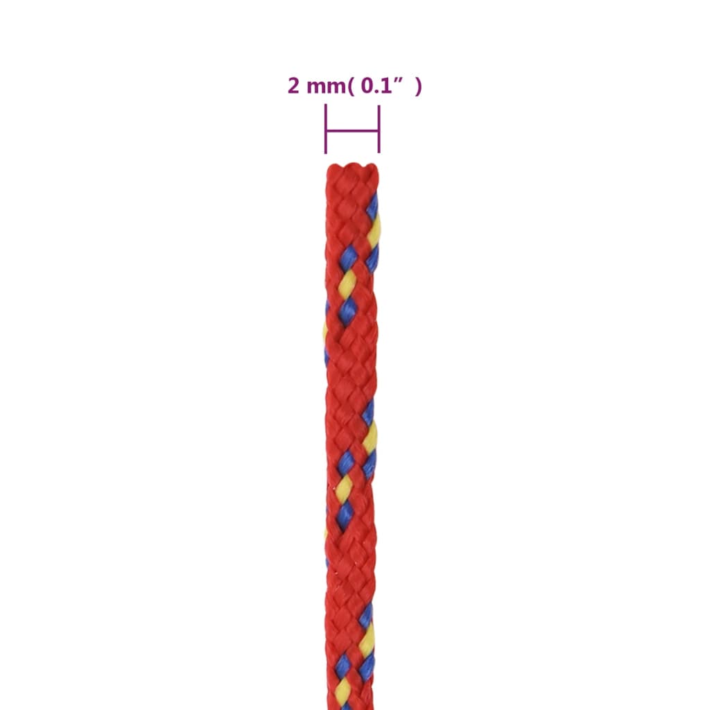 vidaXL Veneköysi punainen 2 mm 250 m polypropeeni