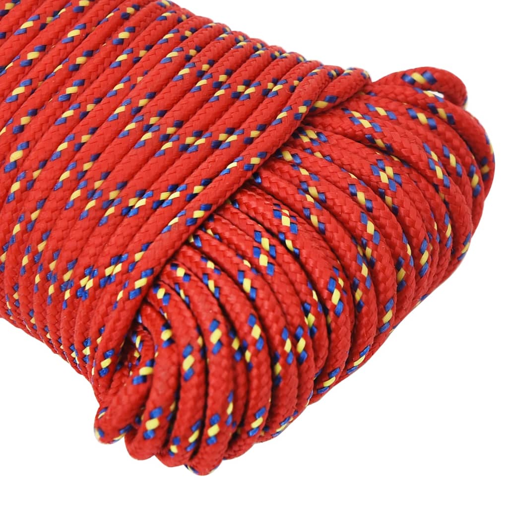 vidaXL Veneköysi punainen 4 mm 25 m polypropeeni