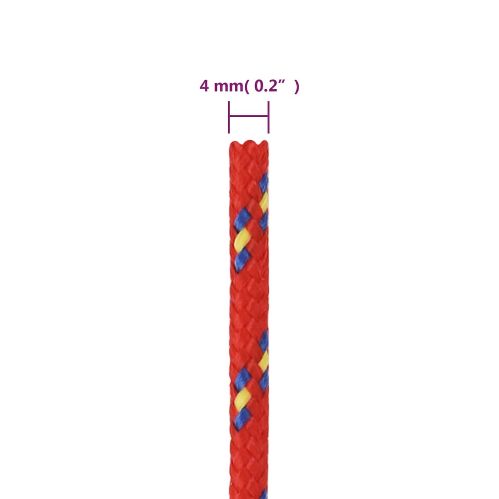 vidaXL Veneköysi punainen 4 mm 25 m polypropeeni