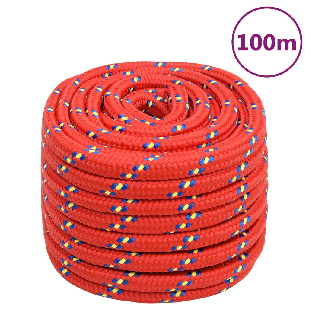 vidaXL Veneköysi punainen 20 mm 100 m polypropeeni