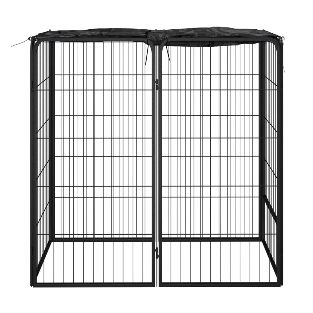 vidaXL Koiranhäkki 6 paneelia musta 50x100 cm jauhemaalattu teräs