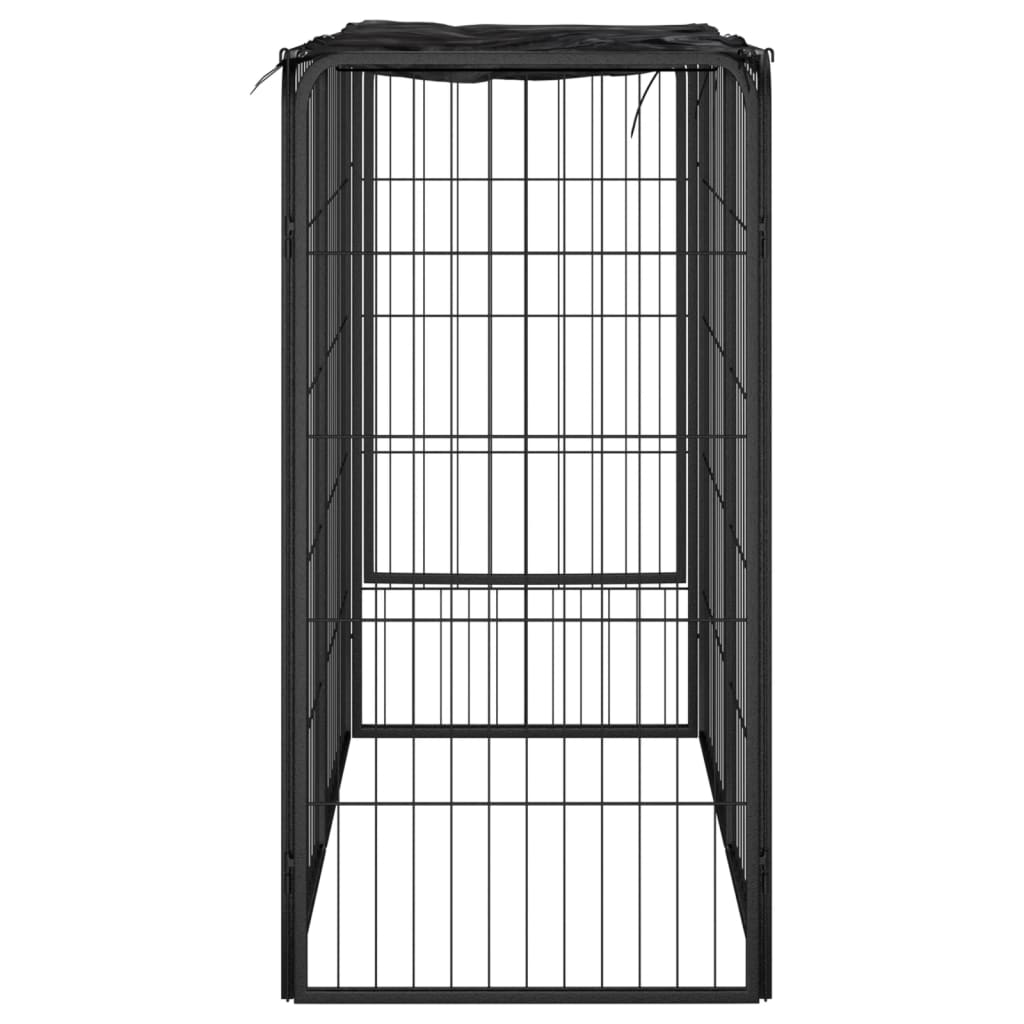 vidaXL Koiranhäkki 6 paneelia musta 50x100 cm jauhemaalattu teräs