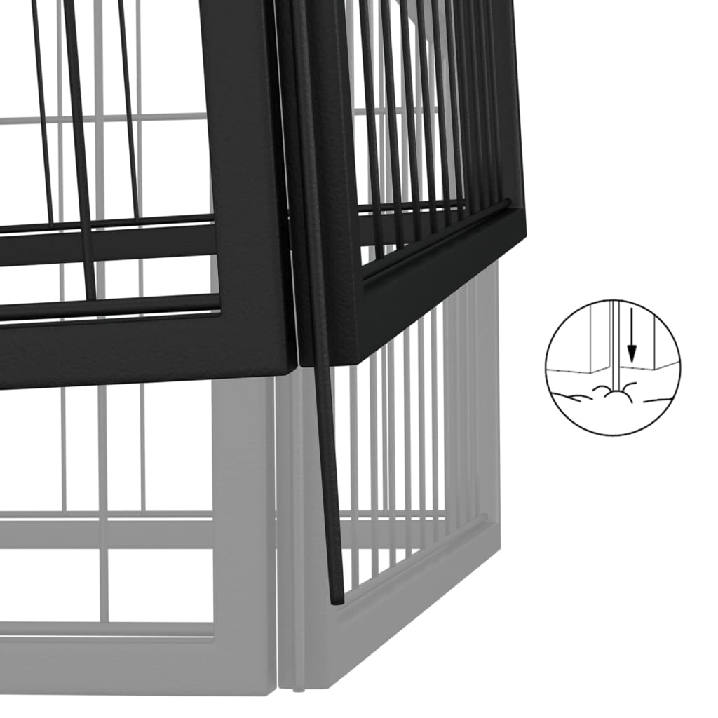 vidaXL Koiranhäkki 6 paneelia musta 50x100 cm jauhemaalattu teräs