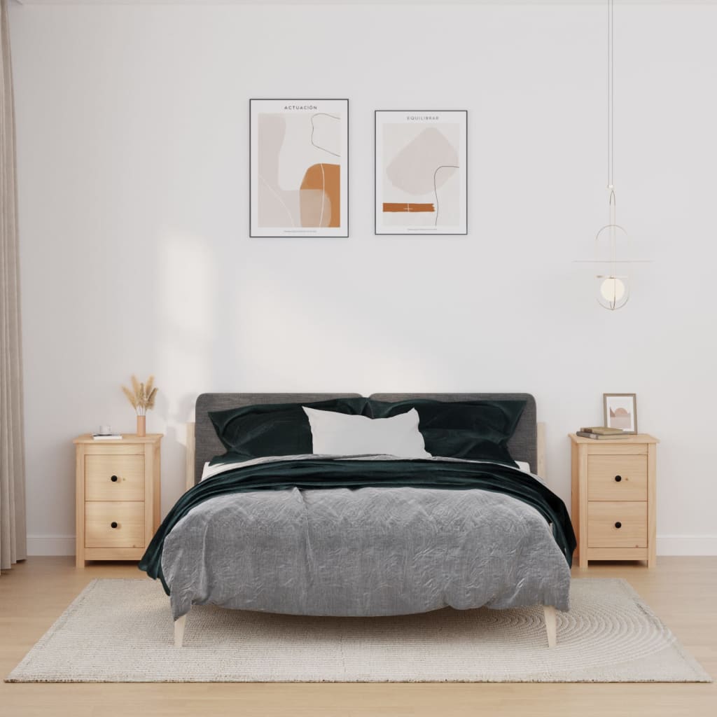 vidaXL Yöpöydät 2 kpl 40x35x61,5 cm täysi mänty