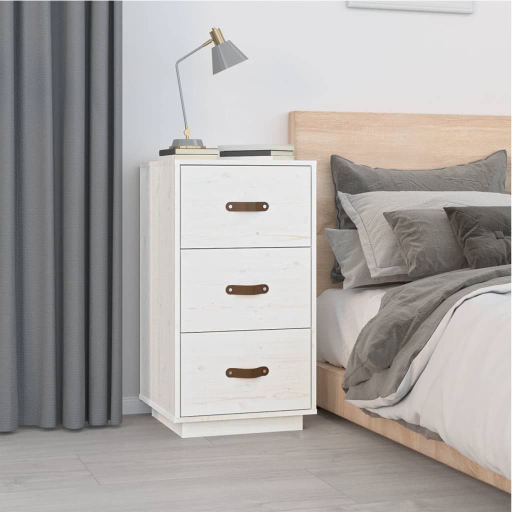 vidaXL Yöpöydät 2 kpl valkoinen 40x40x75 cm täysi mänty