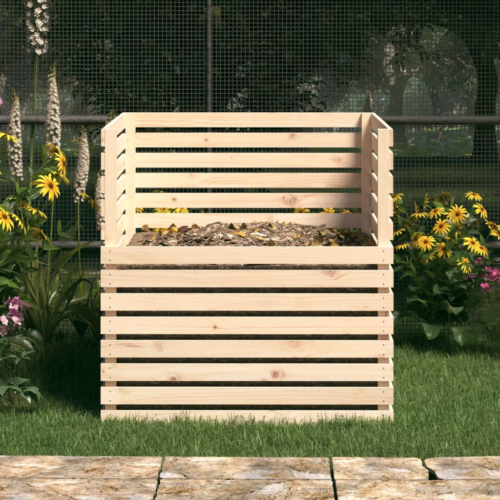 vidaXL Komposti 100x100x102 cm täysi mänty
