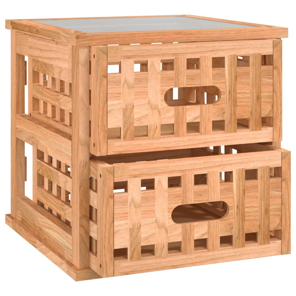 vidaXL Yöpöydät 2 kpl 34x34x34 cm täysi mänty