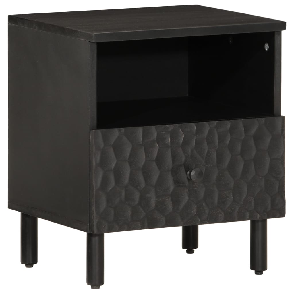 vidaXL Yöpöydät 2 kpl musta 40x33x46 cm täysi mangopuu