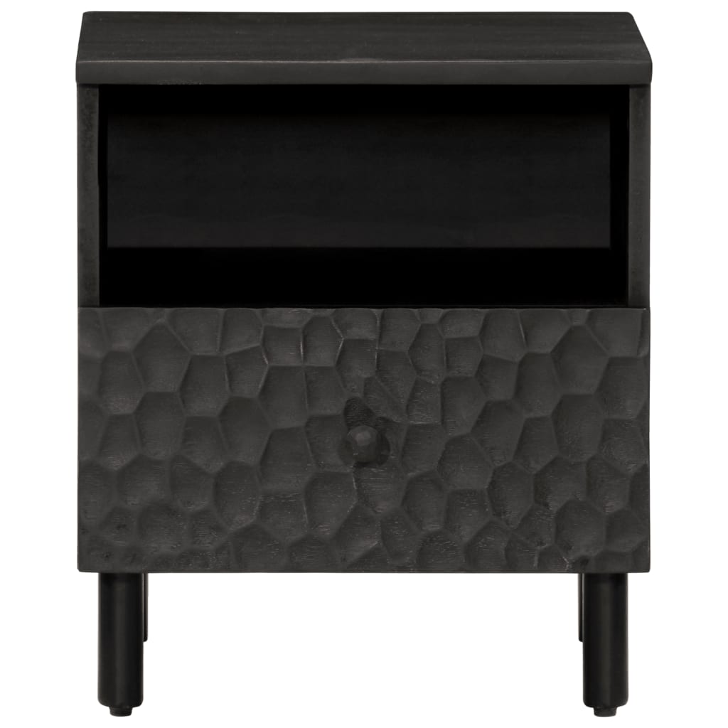 vidaXL Yöpöydät 2 kpl musta 40x33x46 cm täysi mangopuu