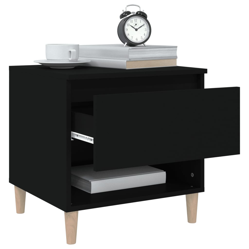 vidaXL Yöpöydät 2 kpl musta 50x46x50 cm tekninen puu