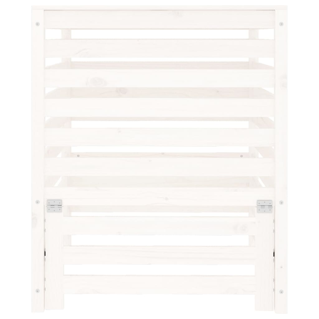 vidaXL Komposti valkoinen 82,5x82,5x99,5 cm täysi mänty