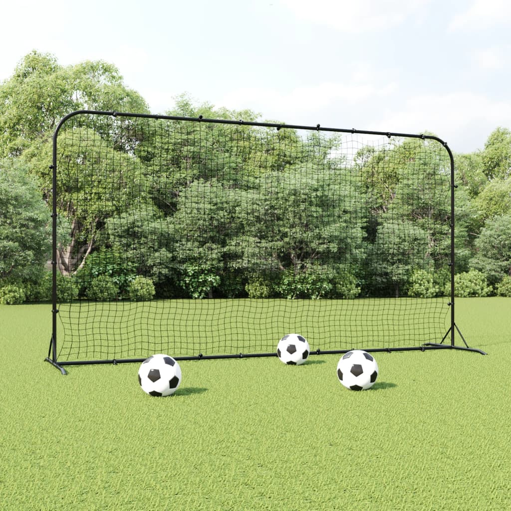 vidaXL Jalkapalloverkko musta 366x90x183 cm HDPE