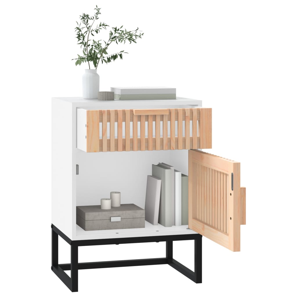 vidaXL Yöpöydät 2 kpl valkoinen 40x30x55,5 cm tekninen puu ja rauta