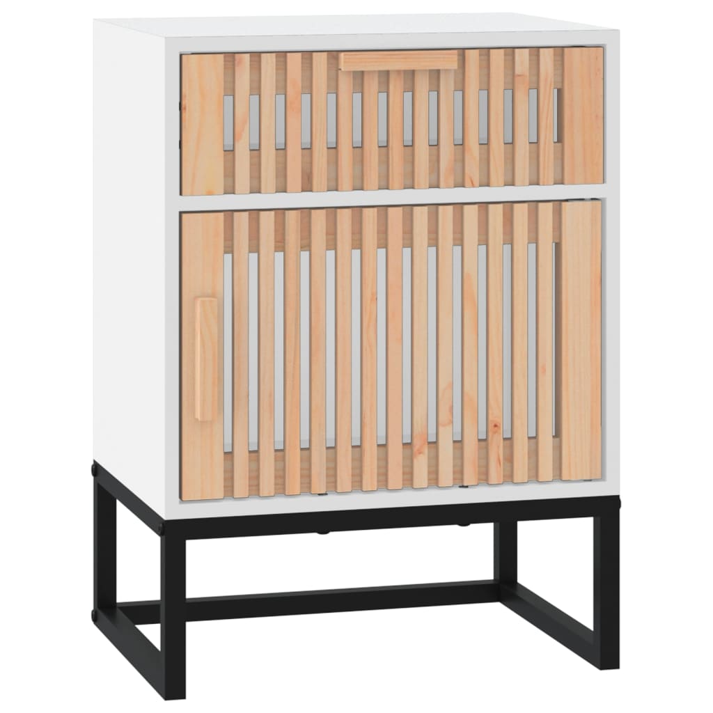 vidaXL Yöpöydät 2 kpl valkoinen 40x30x55,5 cm tekninen puu ja rauta