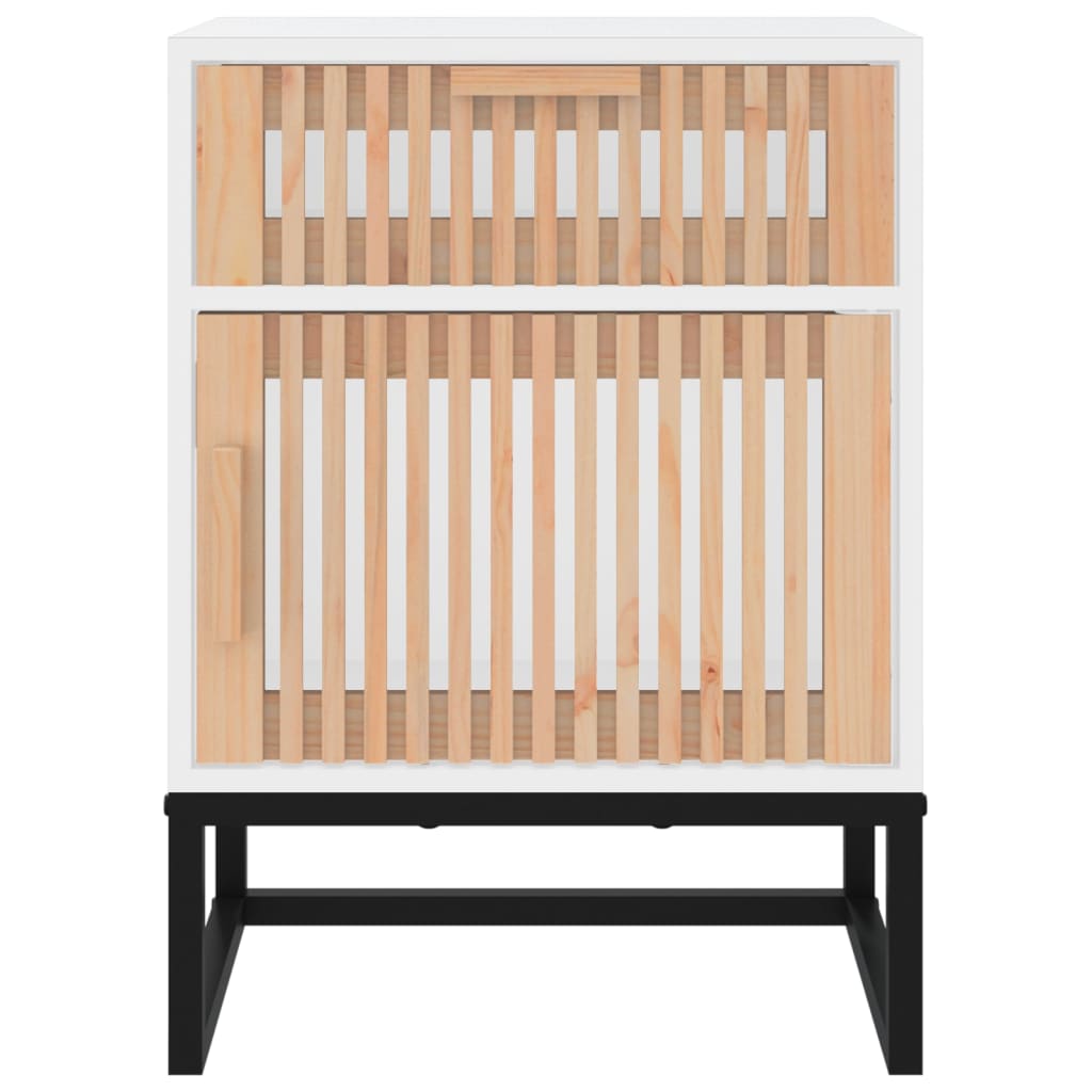 vidaXL Yöpöydät 2 kpl valkoinen 40x30x55,5 cm tekninen puu ja rauta
