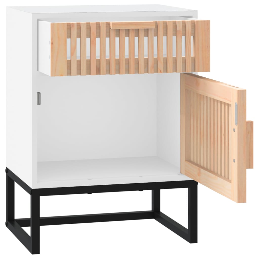 vidaXL Yöpöydät 2 kpl valkoinen 40x30x55,5 cm tekninen puu ja rauta