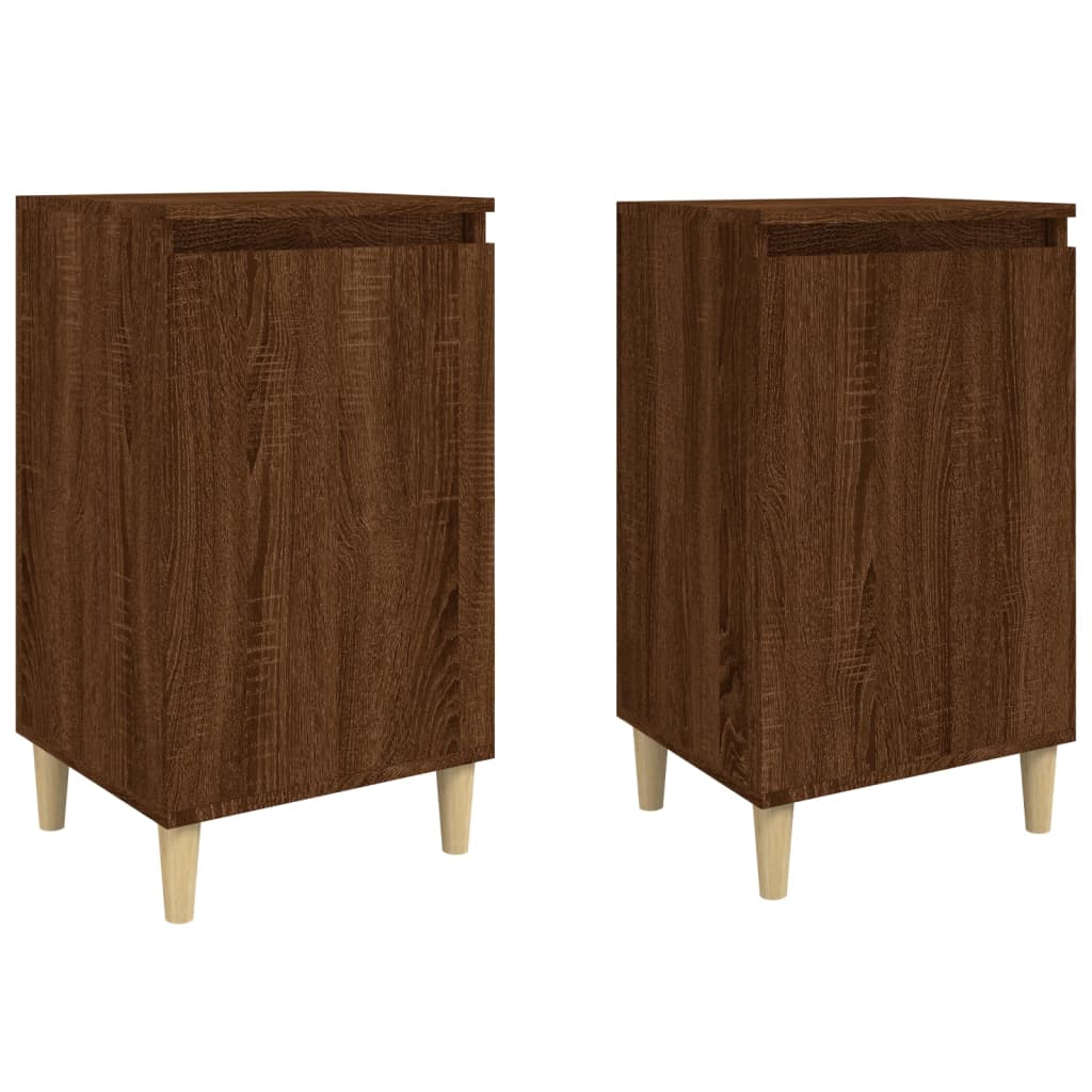 vidaXL Yöpöydät 2 kpl ruskea tammi 40x35x70 cm tekninen puu