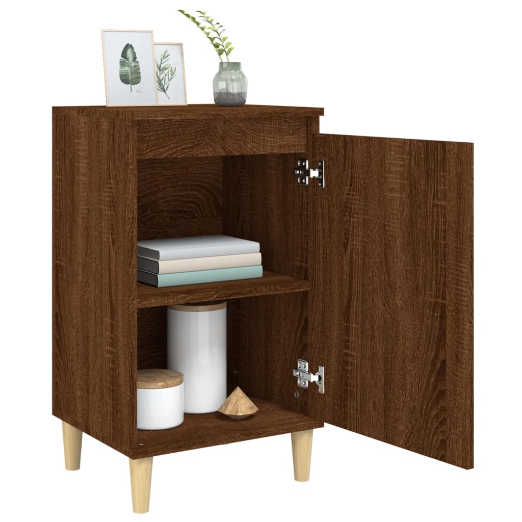 vidaXL Yöpöydät 2 kpl ruskea tammi 40x35x70 cm tekninen puu