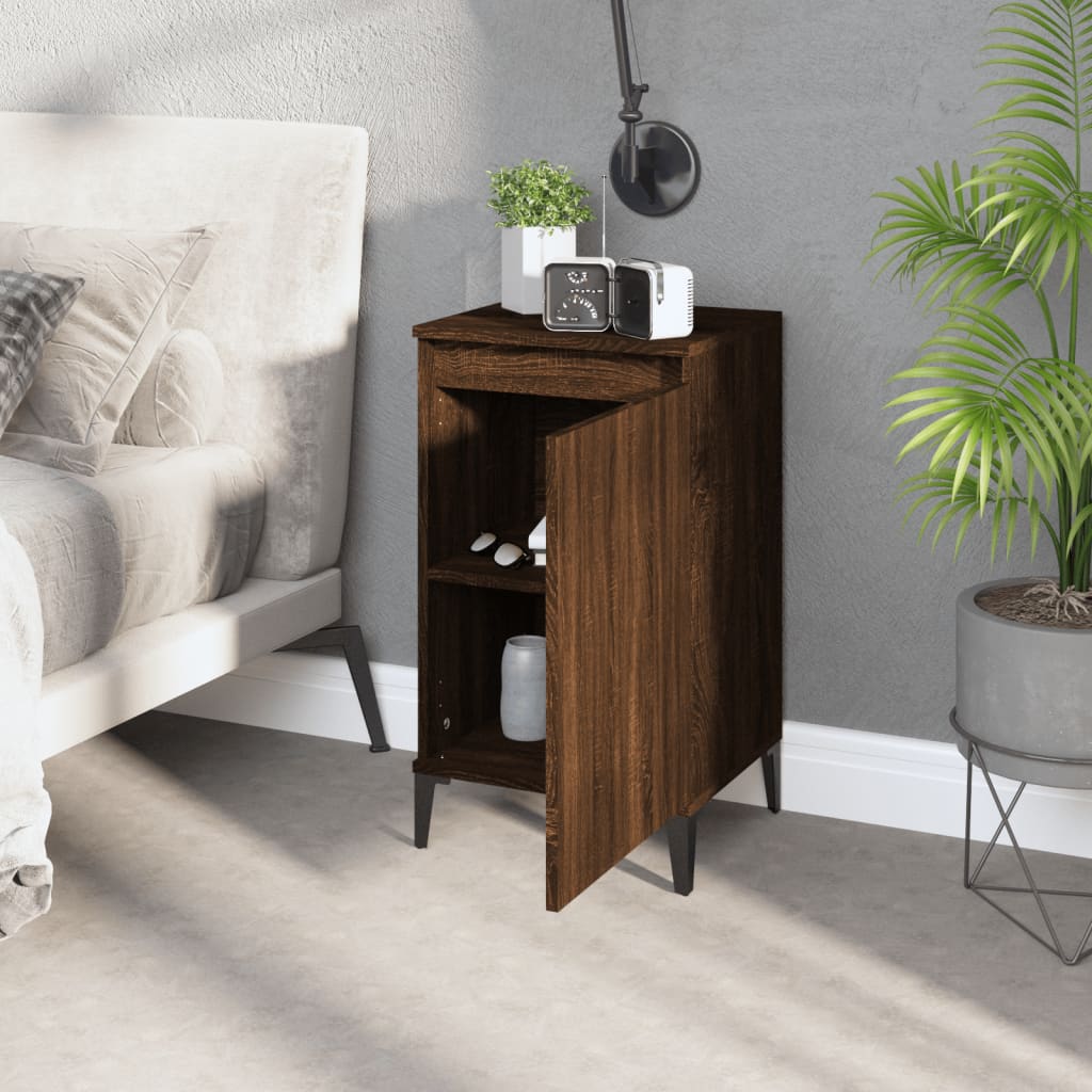 vidaXL Yöpöydät 2 kpl ruskea tammi 40x35x70 cm tekninen puu
