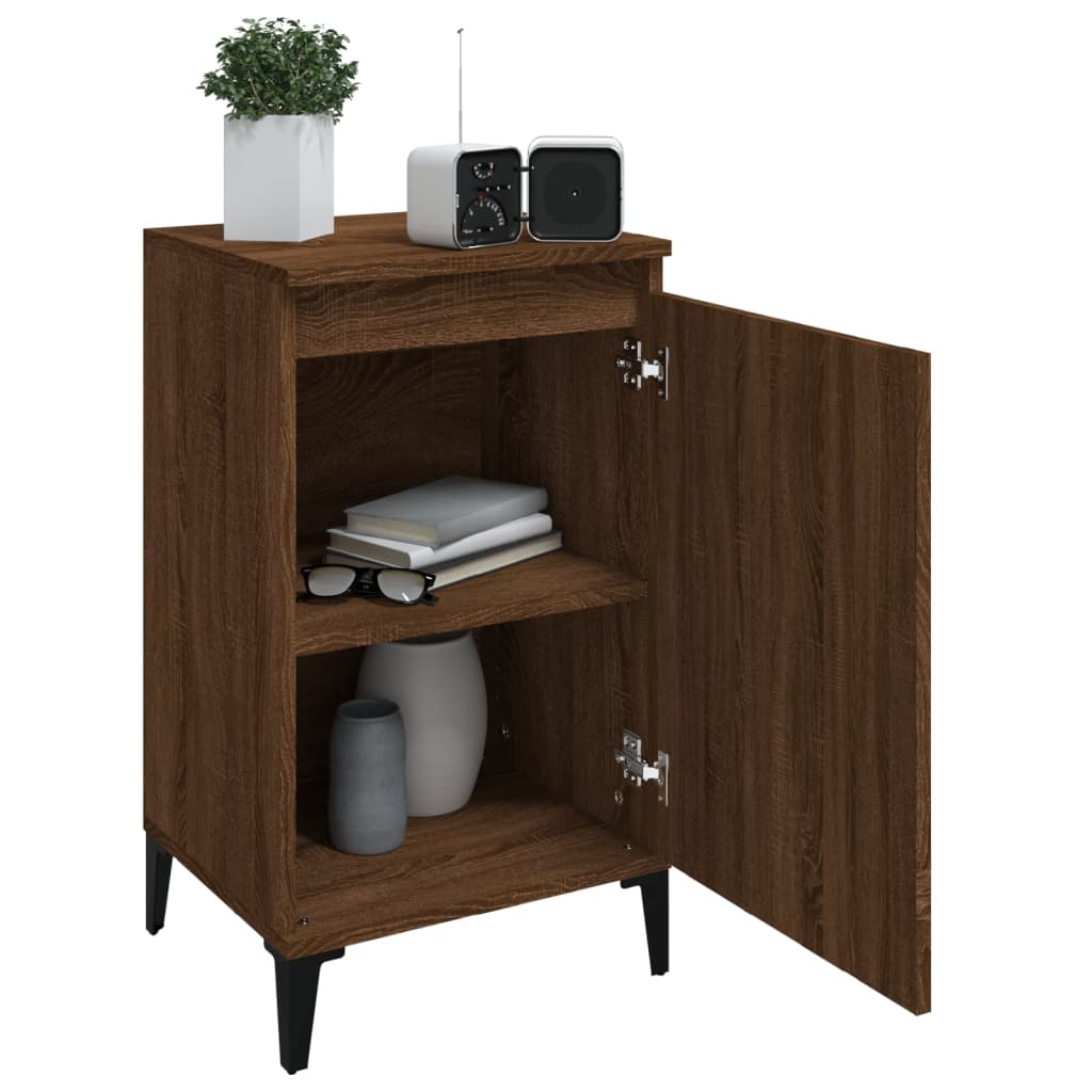 vidaXL Yöpöydät 2 kpl ruskea tammi 40x35x70 cm tekninen puu