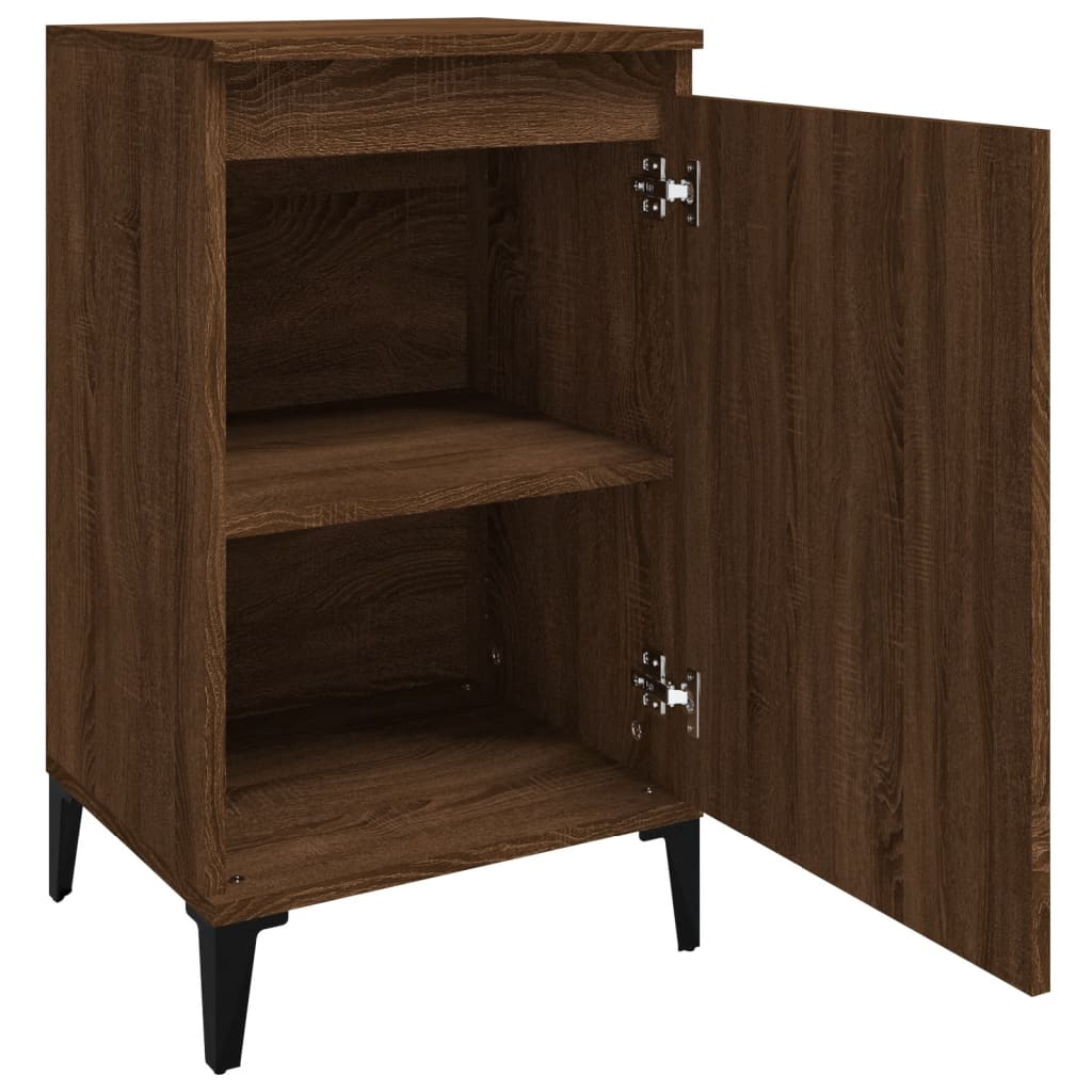 vidaXL Yöpöydät 2 kpl ruskea tammi 40x35x70 cm tekninen puu