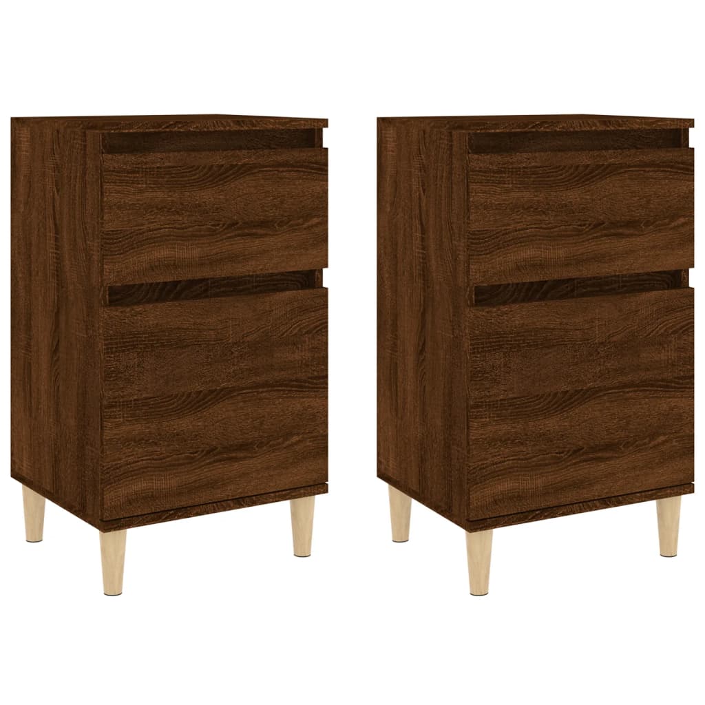 vidaXL Yöpöydät 2 kpl ruskea tammi 40x35x70
