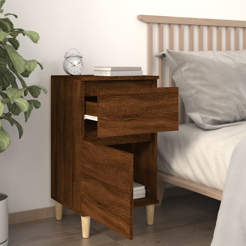 vidaXL Yöpöydät 2 kpl ruskea tammi 40x35x70