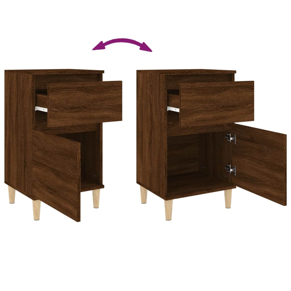 vidaXL Yöpöydät 2 kpl ruskea tammi 40x35x70
