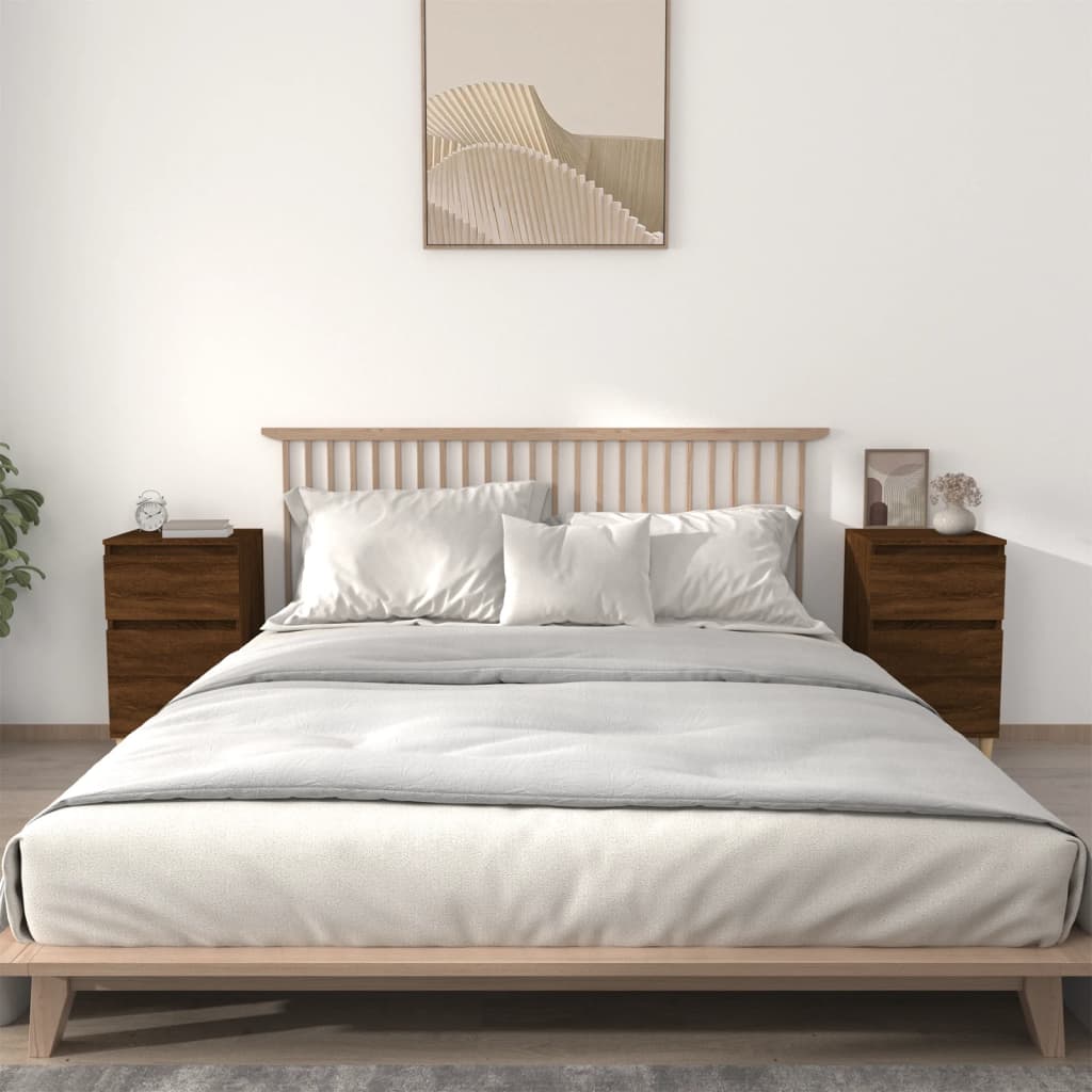 vidaXL Yöpöydät 2 kpl ruskea tammi 40x35x70