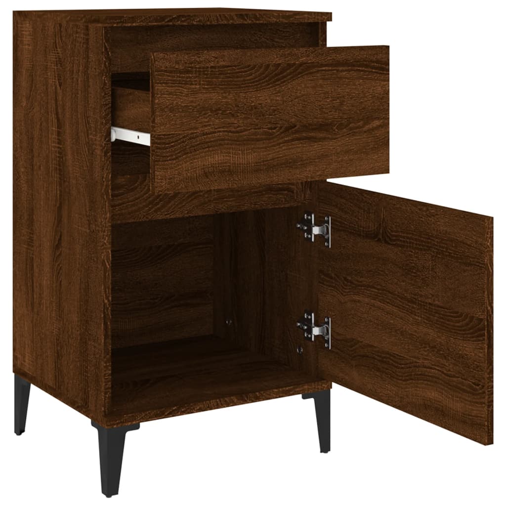 vidaXL Yöpöydät 2 kpl ruskea tammi 40x35x70