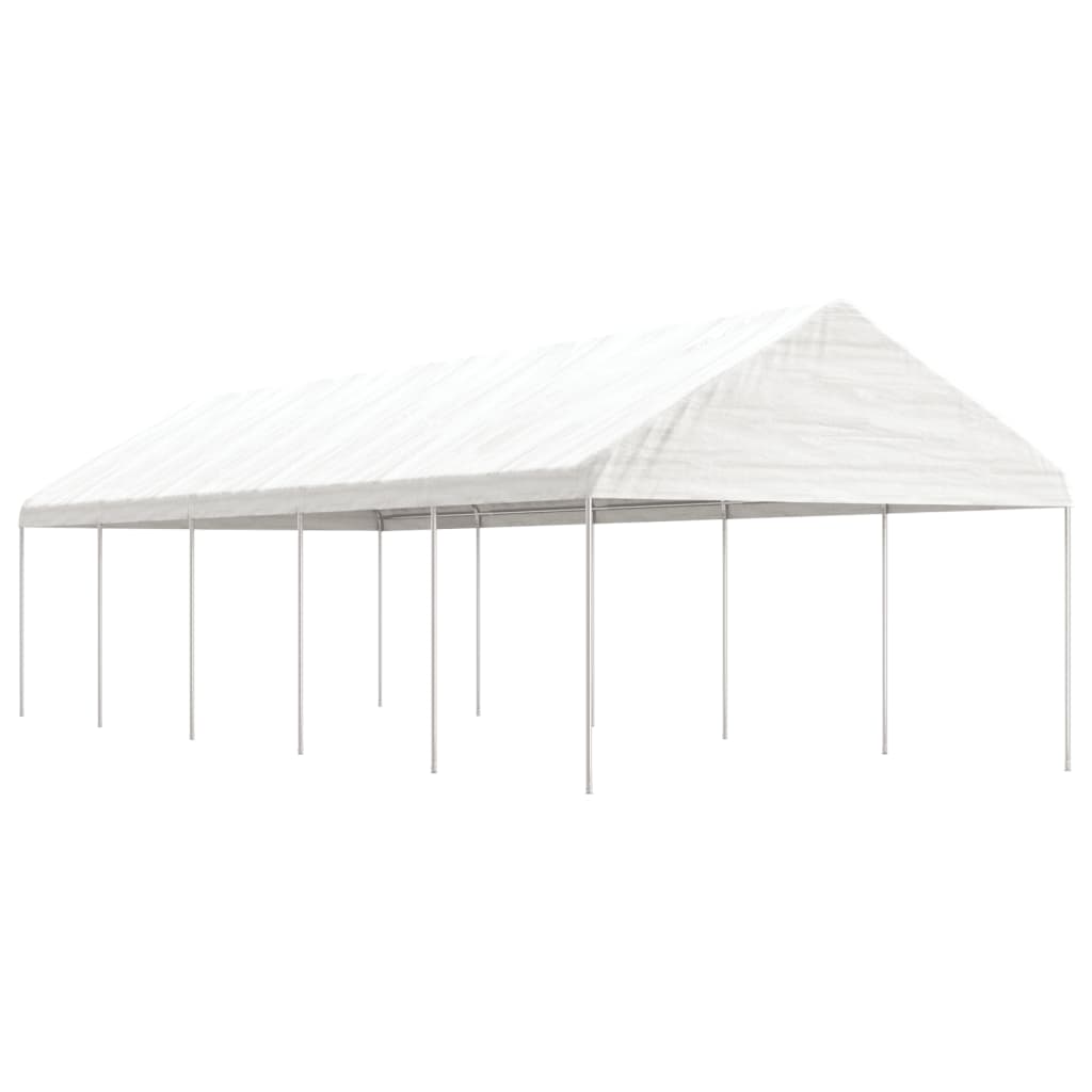 vidaXL Huvimaja katolla valkoinen 11,15x4,08x3,22 m polyeteeni