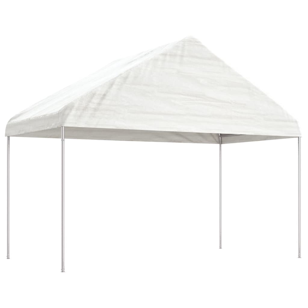 vidaXL Huvimaja katolla valkoinen 11,15x4,08x3,22 m polyeteeni
