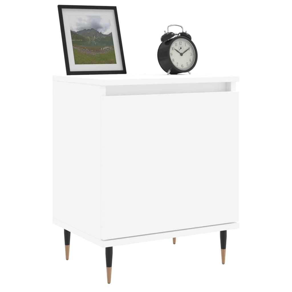 vidaXL Yöpöydät 2 kpl valkoinen 40x30x50 cm tekninen puu