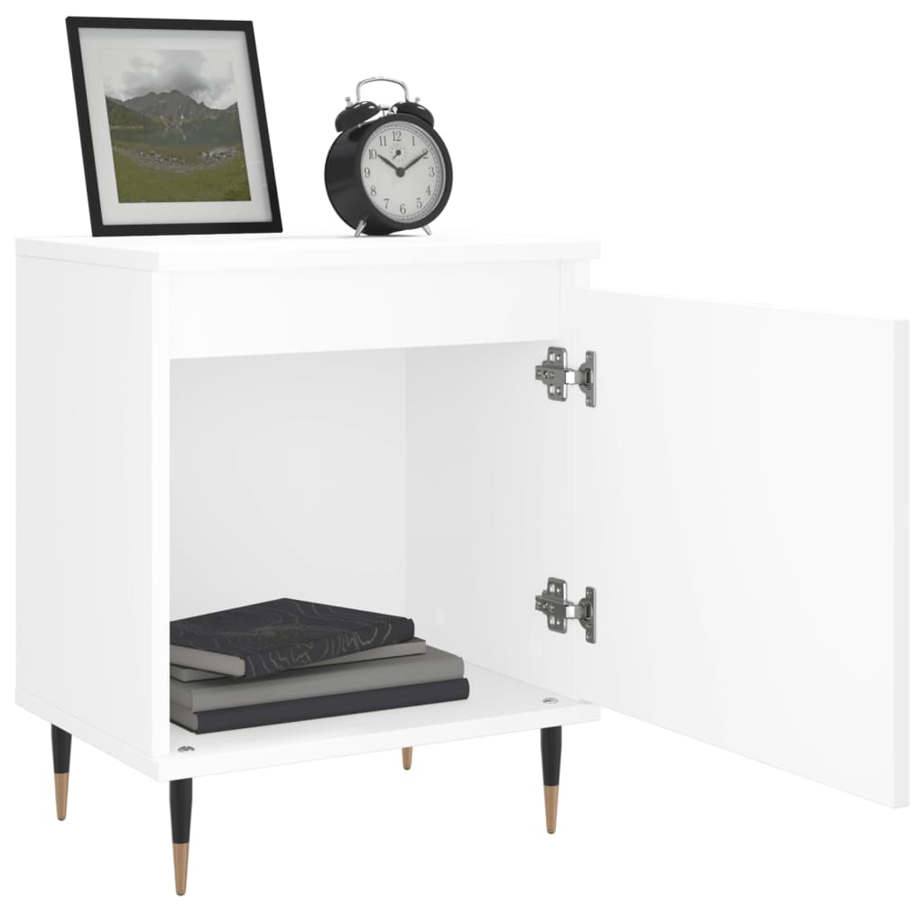 vidaXL Yöpöydät 2 kpl valkoinen 40x30x50 cm tekninen puu