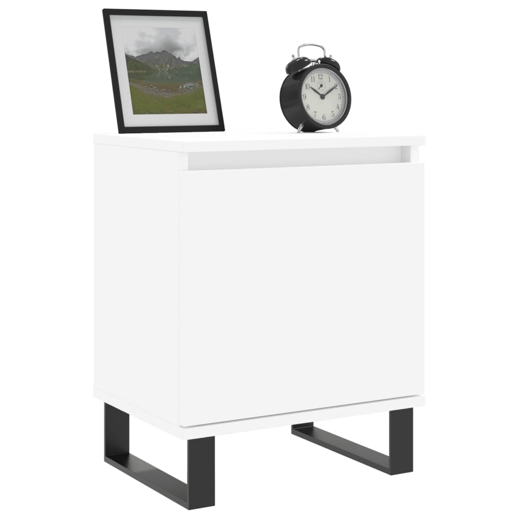 vidaXL Yöpöydät 2 kpl korkeakiilto valkoinen 40x30x50 cm tekninen puu