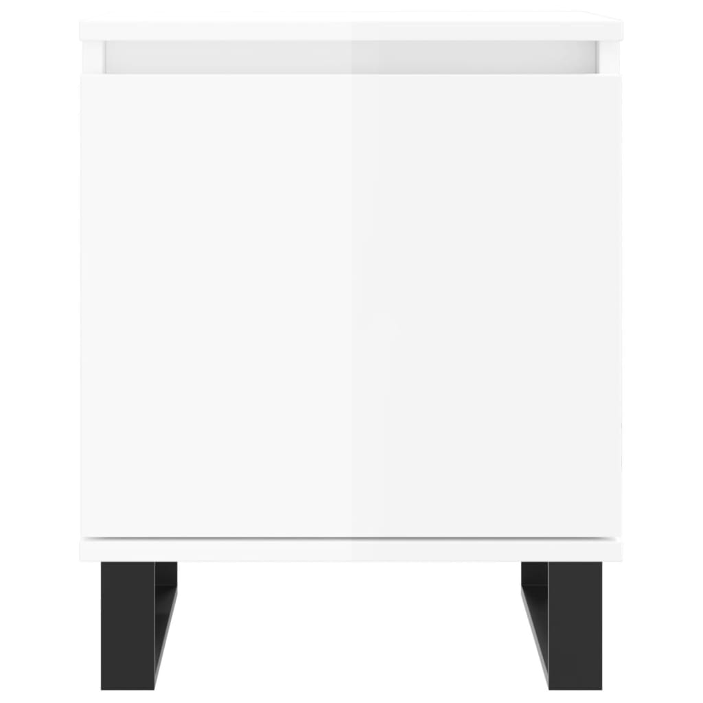 vidaXL Yöpöydät 2 kpl korkeakiilto valkoinen 40x30x50 cm tekninen puu