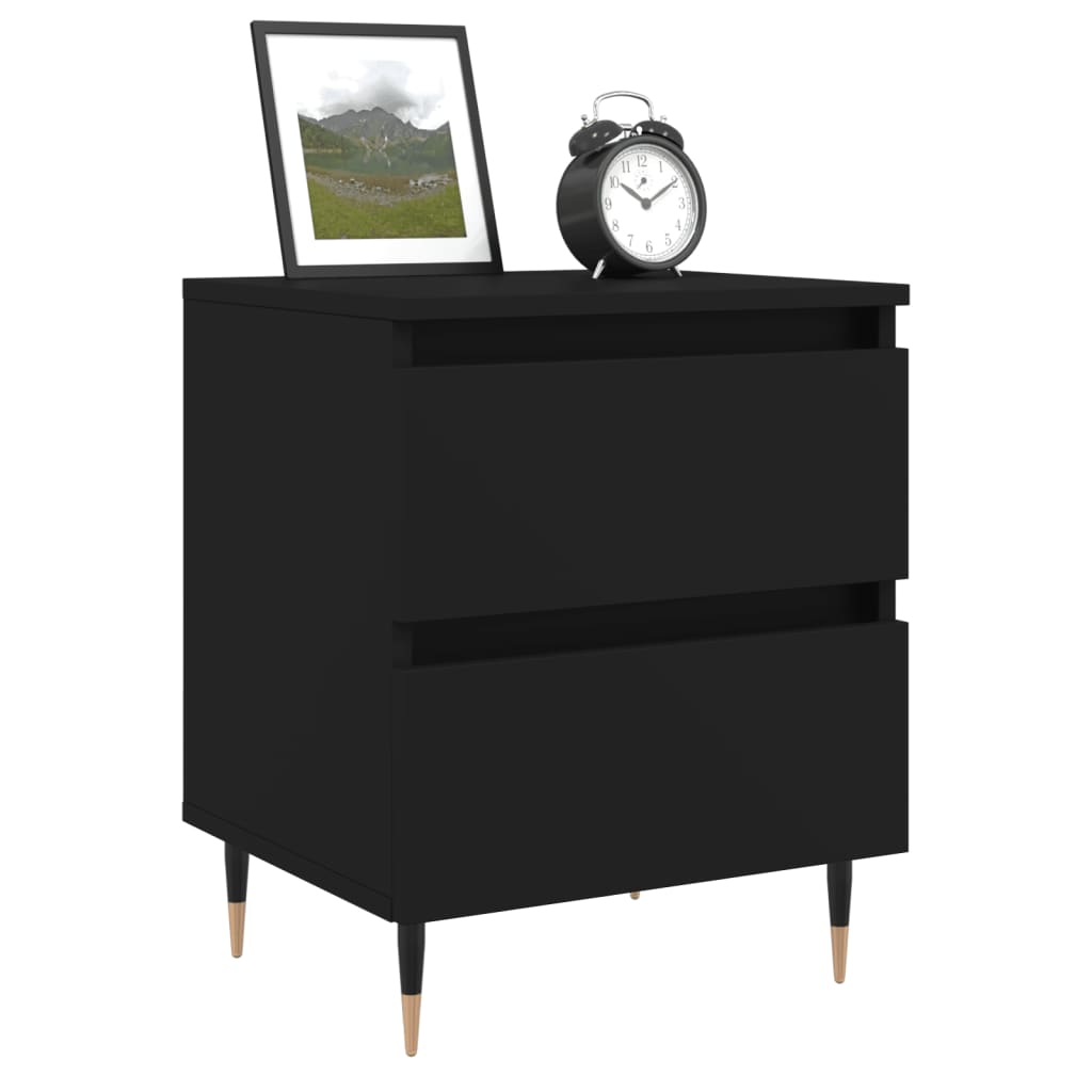 vidaXL Yöpöydät 2 kpl musta 40x35x50 cm tekninen puu