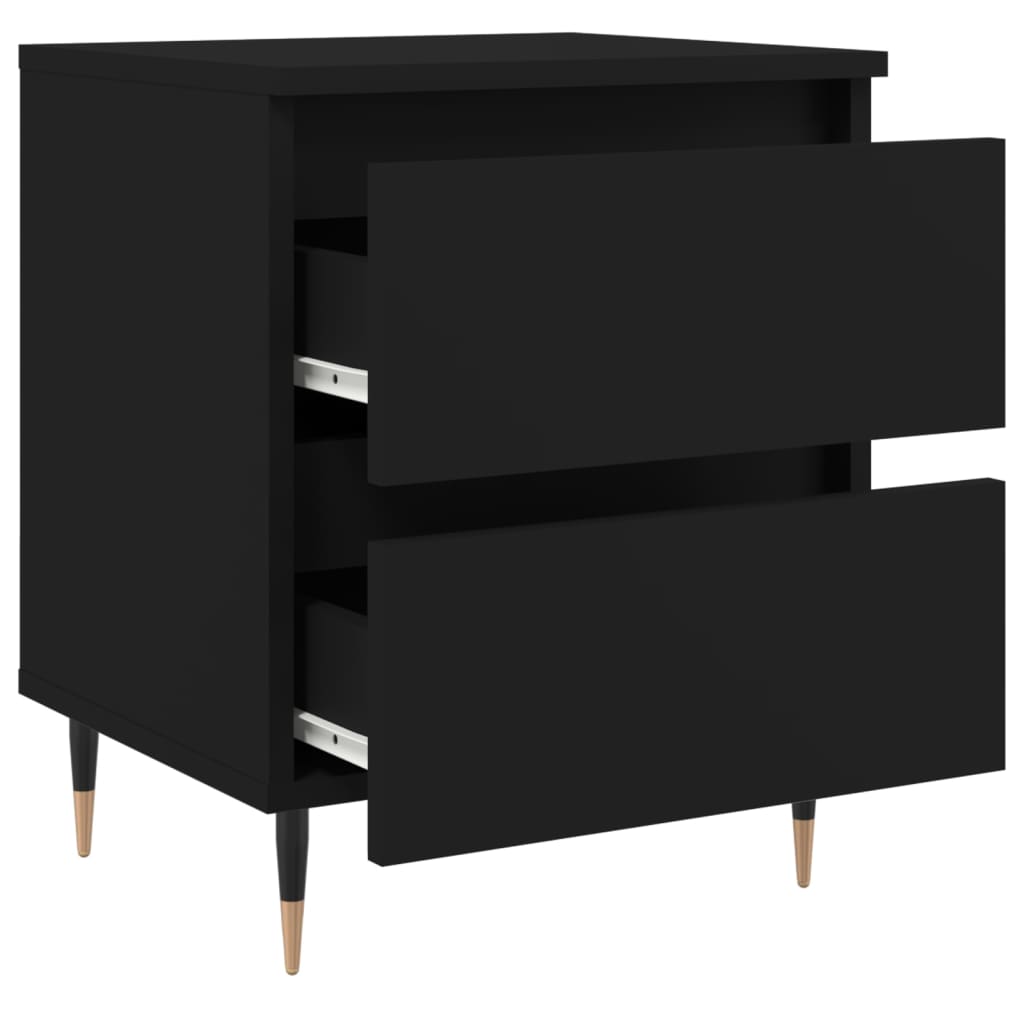 vidaXL Yöpöydät 2 kpl musta 40x35x50 cm tekninen puu