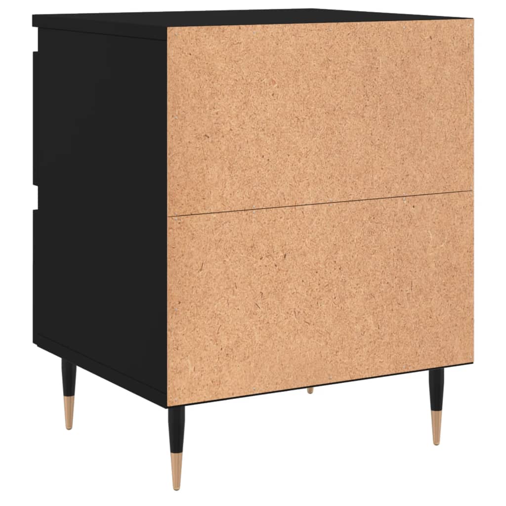 vidaXL Yöpöydät 2 kpl musta 40x35x50 cm tekninen puu