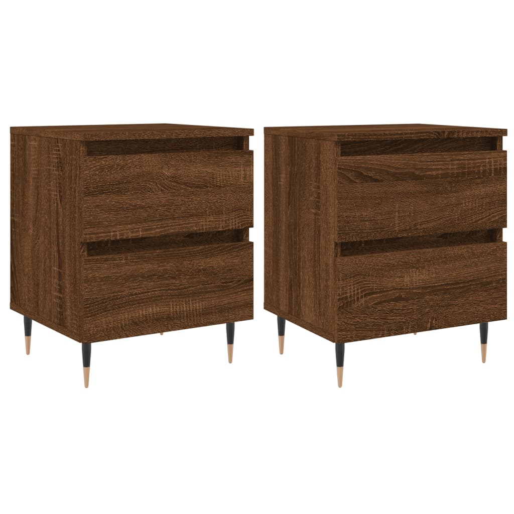 vidaXL Yöpöydät 2 kpl ruskea tammi 40x35x50 cm tekninen puu