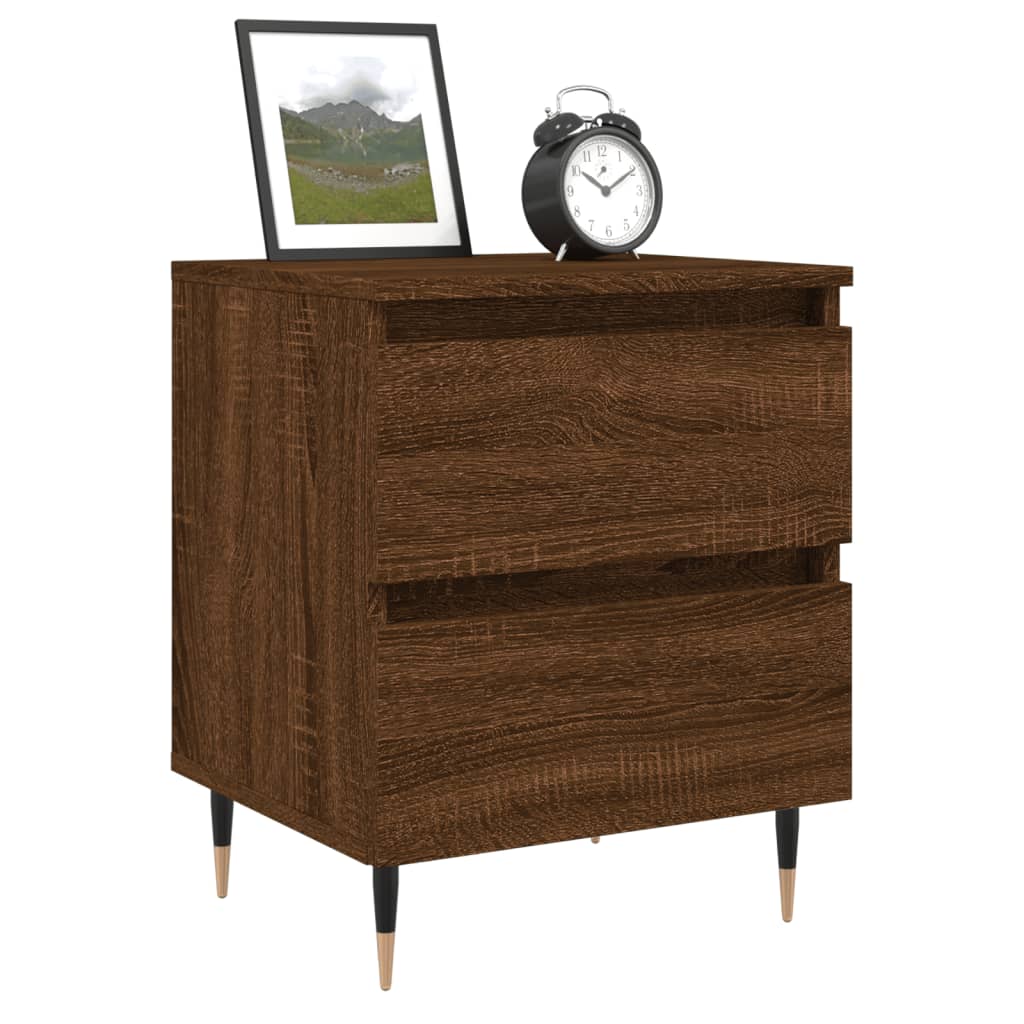 vidaXL Yöpöydät 2 kpl ruskea tammi 40x35x50 cm tekninen puu