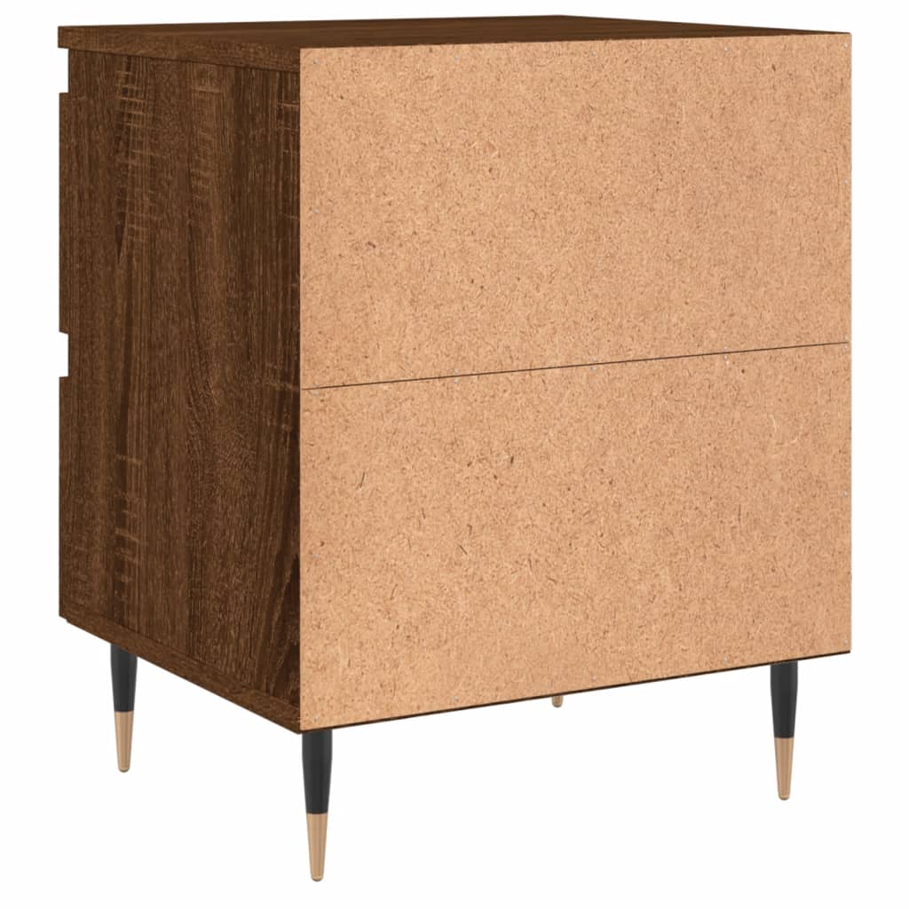 vidaXL Yöpöydät 2 kpl ruskea tammi 40x35x50 cm tekninen puu