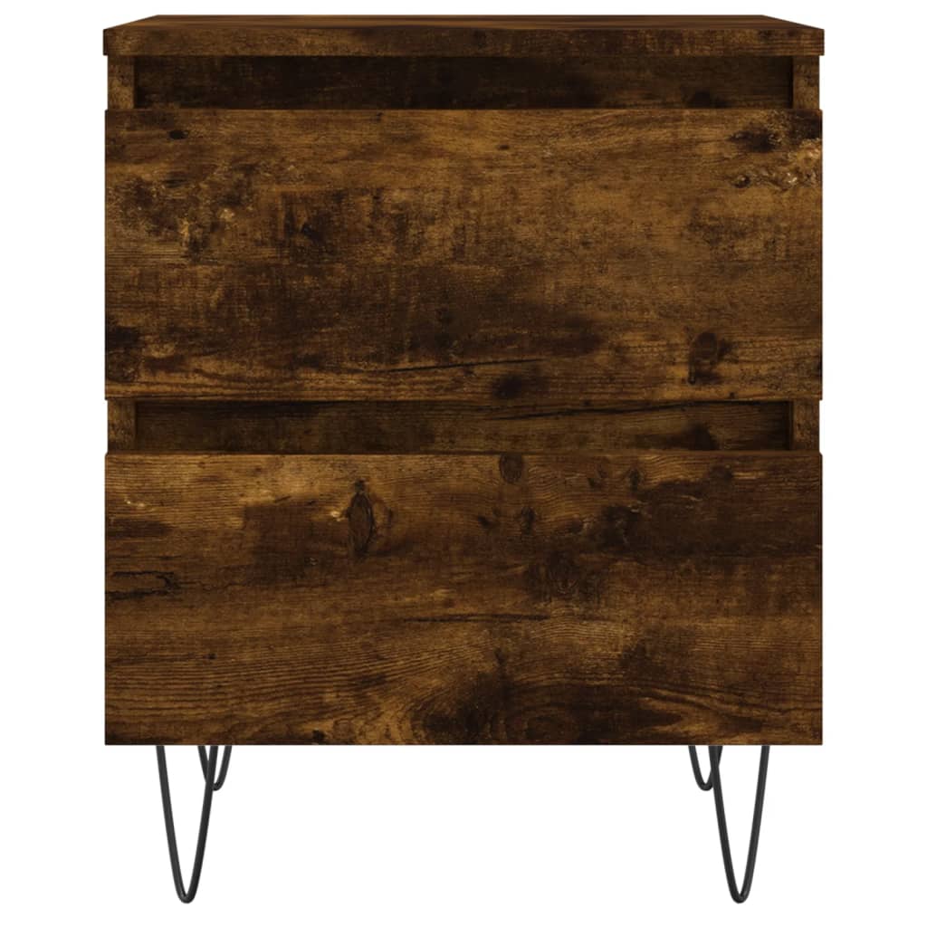 vidaXL Yöpöydät 2 kpl savutammi 40x35x50 cm tekninen puu