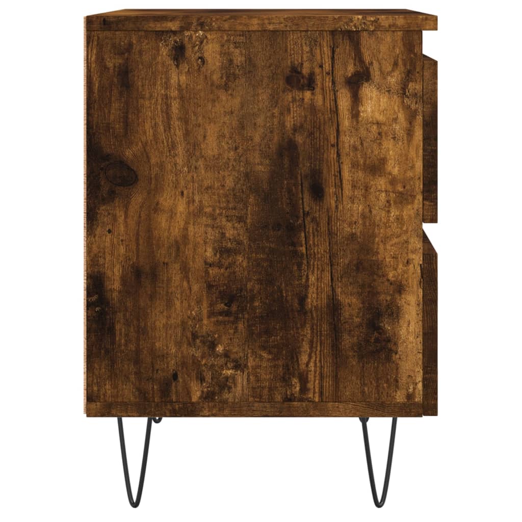 vidaXL Yöpöydät 2 kpl savutammi 40x35x50 cm tekninen puu