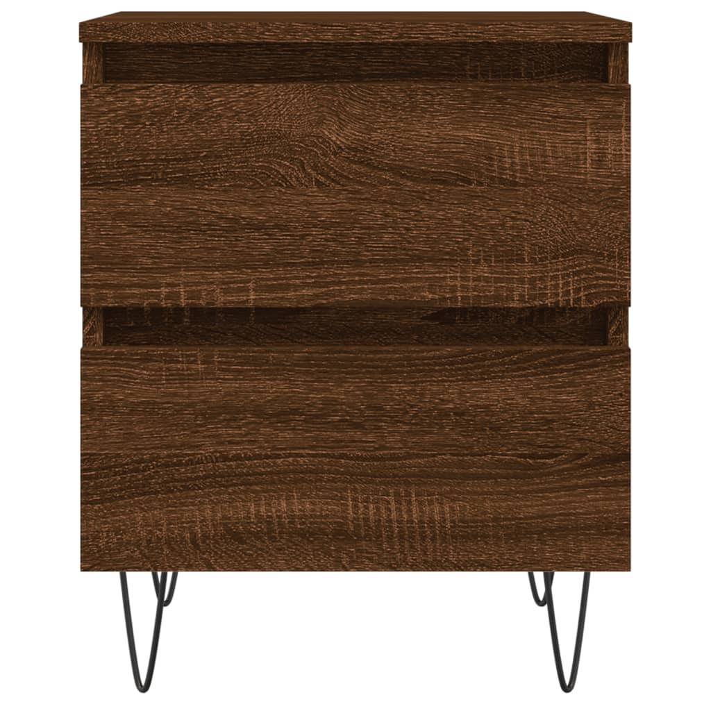 vidaXL Yöpöydät 2 kpl ruskea tammi 40x35x50 cm tekninen puu