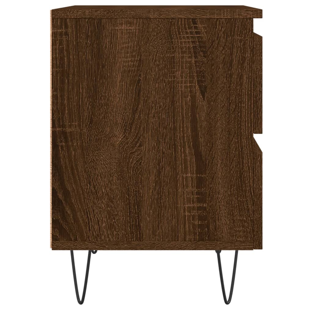 vidaXL Yöpöydät 2 kpl ruskea tammi 40x35x50 cm tekninen puu