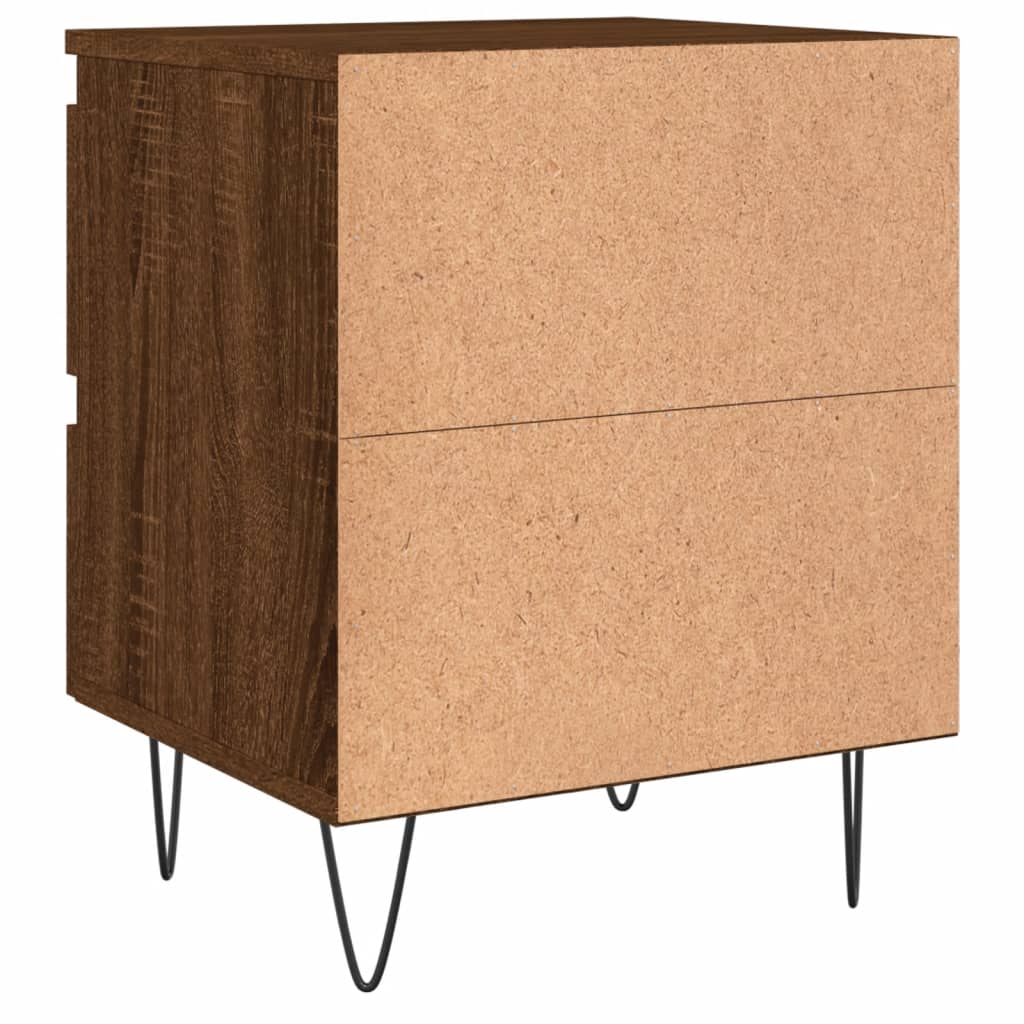 vidaXL Yöpöydät 2 kpl ruskea tammi 40x35x50 cm tekninen puu
