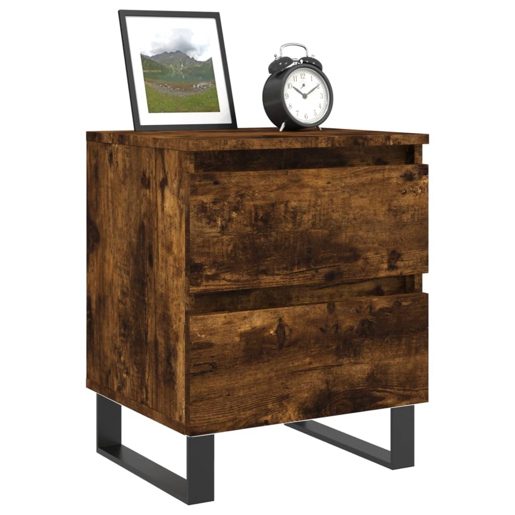 vidaXL Yöpöydät 2 kpl savutammi 40x35x50 cm tekninen puu