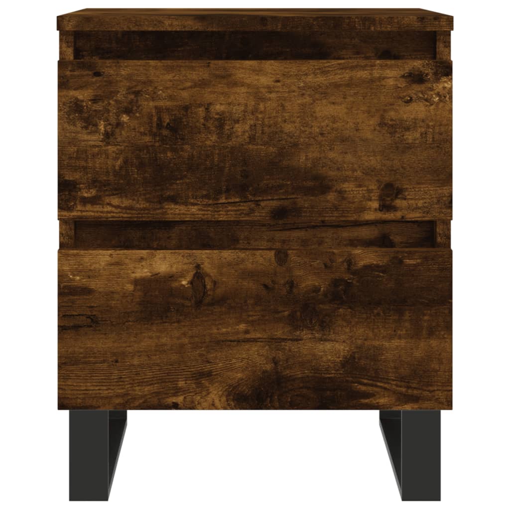 vidaXL Yöpöydät 2 kpl savutammi 40x35x50 cm tekninen puu
